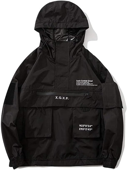 Japanese Streetwear Zip up Windbreaker Jackets for Men