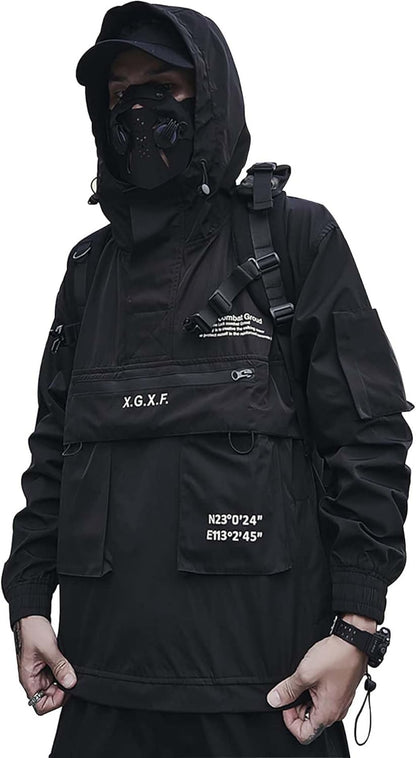 Japanese Streetwear Zip up Windbreaker Jackets for Men